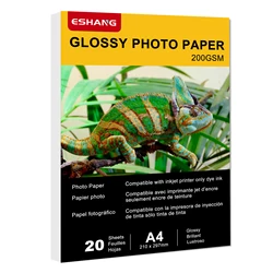 Glossy Photo Paper for Vivid Prints | A4, 20 or 100 Sheets | Ideal for Photography and Special Occasions (A4 200G 20sheets)