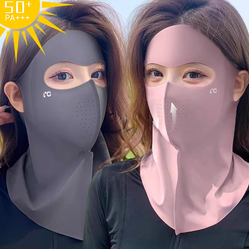 2025 New Fashion Ice Silk Sun Protection Mask UPF50+ Anti-UV Neck