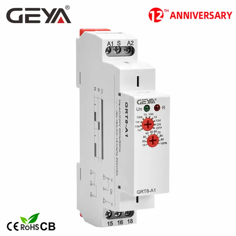 AC/DC12V-240V GRT8-B2 Mini Single Function Control Time Delay Relay Din Rail Mount Timer Power-on Delay Time Relay AC/DC12V-240V GRT8-B2 Mini Single Function Control Time Delay Relay Din Rail Mount Timer Power-on Delay Time Relay