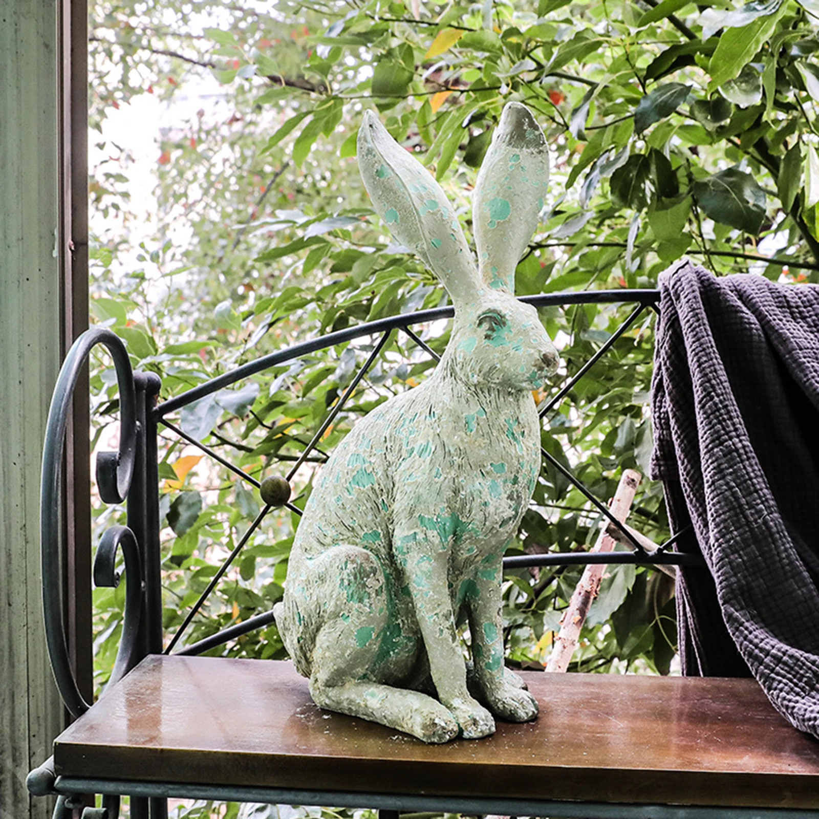 Statuine di coniglietto pasquale - Confezione da 2 - Decorazione da giardino arrugginita per esterni, Pasqua | Leroy Merlin