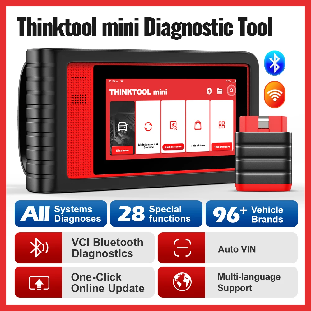 

THINKCAR Thinktool Mini Professional OBD2 Scanner Tool All System ECU Coding Active Test 28 Resets Automotive Diagnostic Scanner