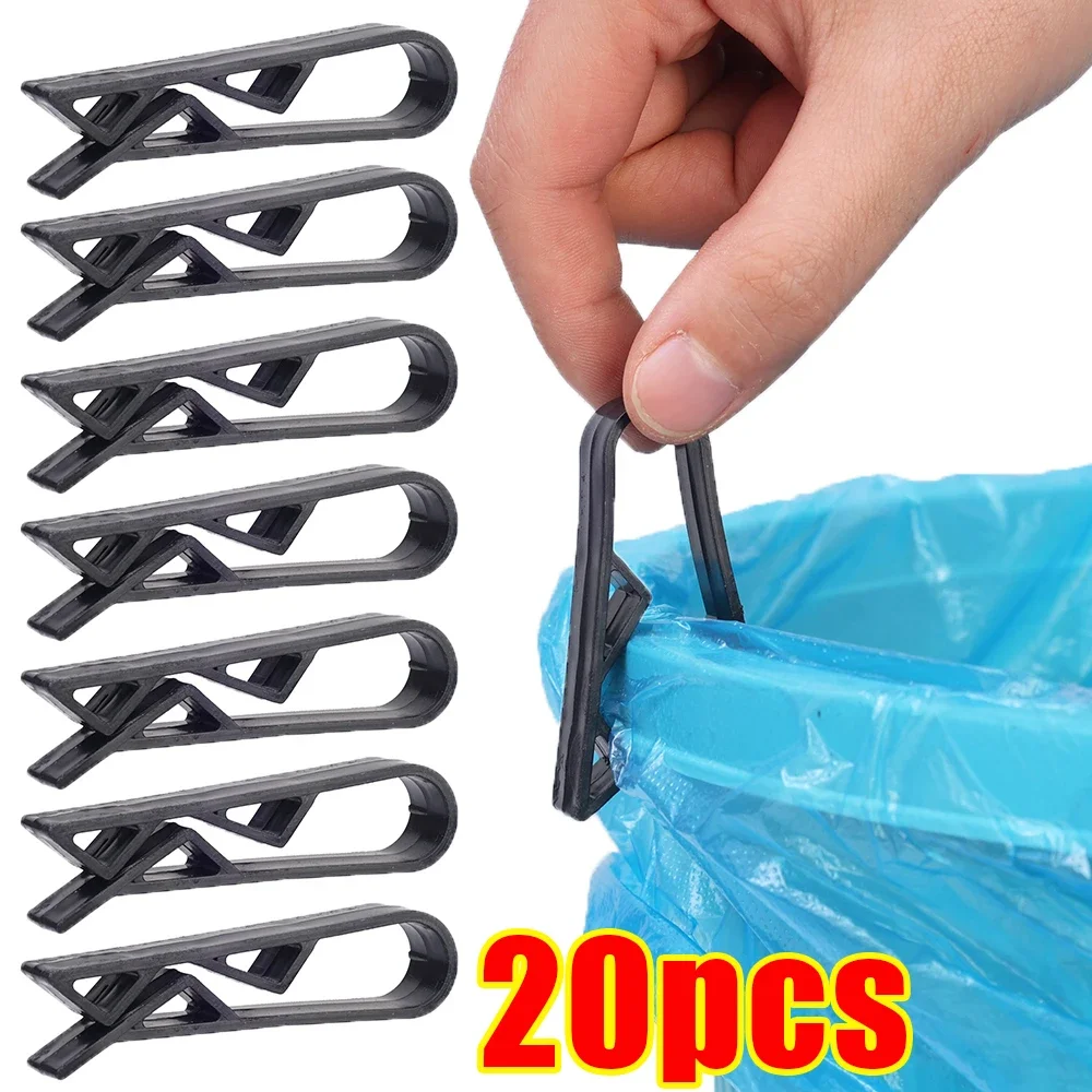 20/2pcs Waste Basket Fixation Clip Practical Garbage Bag Anti-Slip Holder Clamp Garbage Bag Fixed Clip Snack Bag Sealing Tools