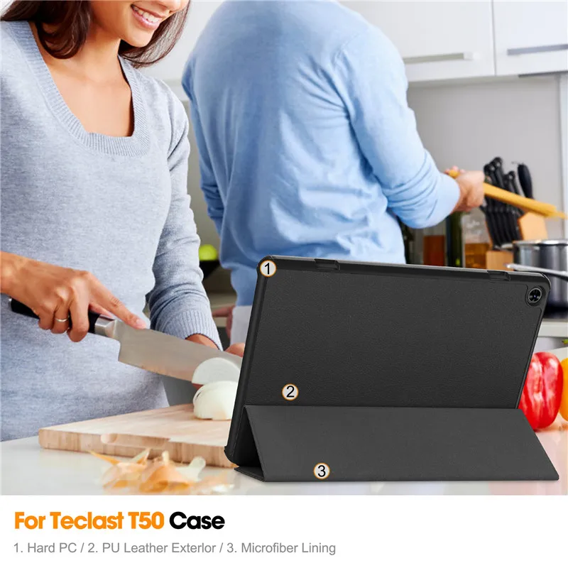 Coque For Teclast T50 Tablet Fold PU Leather Protective Hard PC Tablet Case For Teclast M40 Plus P40HD P30S T 50 Smart Cover_voghion.com