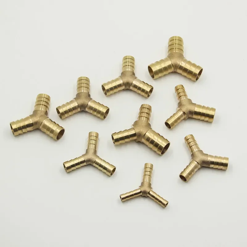 Brass Barb Pipe Fitting tee joint connector For 4mm 5mm 6mm 8mm 10mm 12mm 16mm 19mm hose copper Pagoda Water Tube Fittings hose pipe fitting pipe fitting tee adapter water pipe fitting