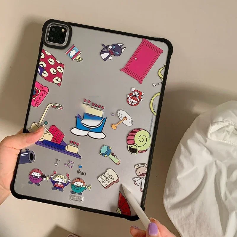Cartoon Bell Acrylic iPad Case for iPad Air 4 Air 5 10.9inch iPad Pro 2020 2021 2022 11inch 12.9inch Protective Cover Shell