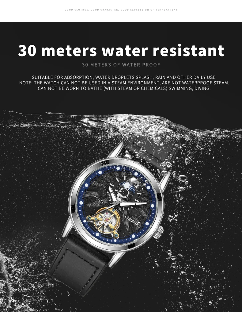 Men's Automatic Mechanical Watch With Tourbillon And Open Heart_voghion.com