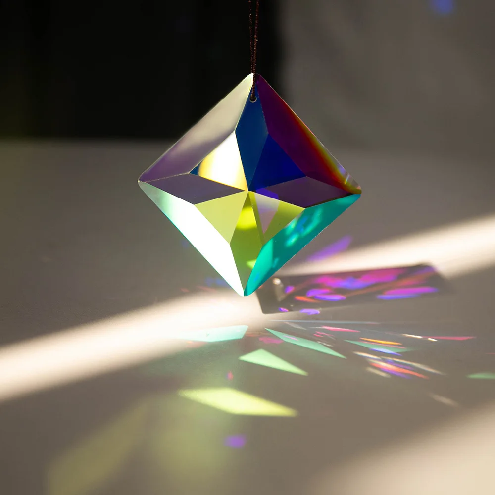 Crystal Windchimes Ornaments Heart Love Crystal Window Craft Outdoor Garden Hanging Pendant Wind Chimes Sun Catchers Decoration