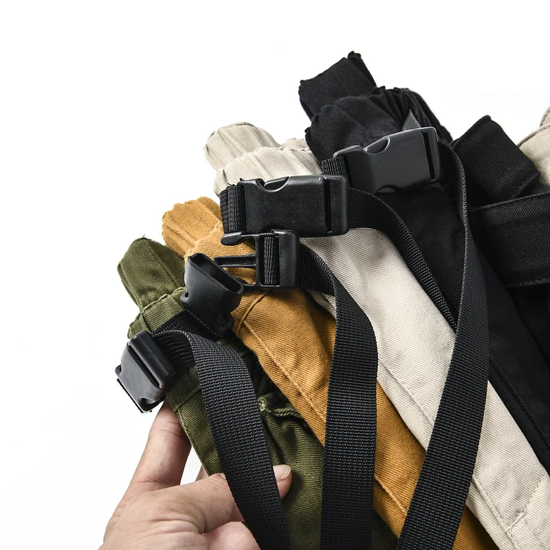 Men's Loose Fit Cotton Khaki Workwear Pants with Multiple kets Tapered Cuffed Casual Trousers Youthful Sle Autumn Wear