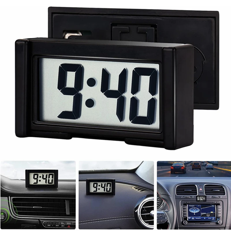 Mini Car Clock Auto Car Truck Dashboard Time Vehicle Self-Adhesive Bracket Vehicle  Electronic Digital Clock - AliExpress