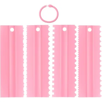 4Pcs Plastic Cake Scraper Stripes Edge Side Cake Pattern Cream Scraper Cake Decorating Comb DIY Baking Tools Baking Accessories