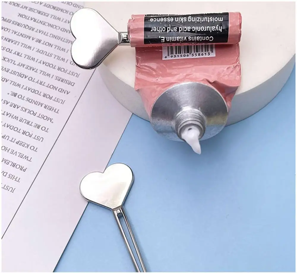 2pcs Metal Manual Toothpaste Squeezer Stainless Steel Dispenser Tube Squeezer Hand Cream Tube Key Roller Bathroom Accessories 2
