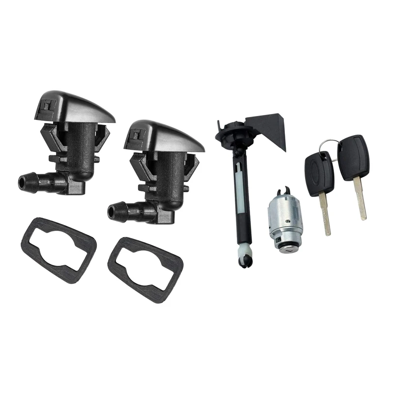 2X Windshield Washer Nozzles For 2007 2011 Ford Edge & 1Set Hood