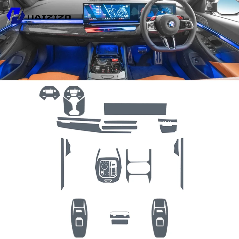 BMW M5 G90 PHEV 2024-2025 자동차 내부 센터 콘솔 보호 스티커 LCD 디스플레이 무광 TPU 보호 필름 PPF