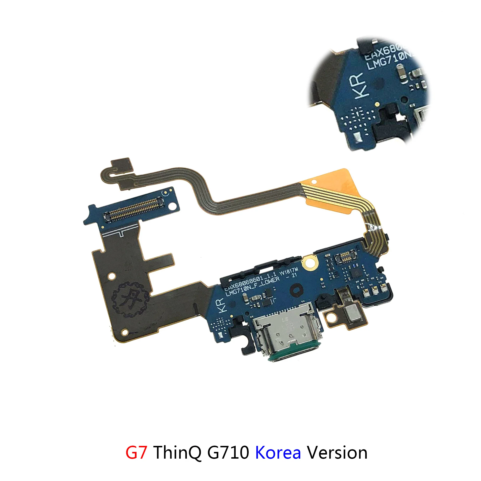 USB Charger Dock Connector Flex Cable Charging Board For LG G6 G600 G7 ThinQ G710 With Microphone Connector Repair Parts 