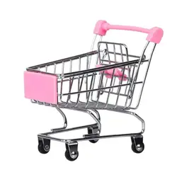 Mini Shopping Cart Toy for Kids - Creative Display and Storage Holder, Gift for Children (Pink)