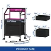Mobile File Cabinet with 2 Drawer , Fabric Vertical File Cabinet with Wheels & Charging Station, Printer Stand with Open Shelf 2