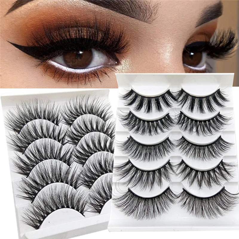 

5 пар 3D Искусственные норковые ресницы натуральные накладные ресницы драматический объем Искусственные ресницы для наращивания полоски ресниц макияж глаз