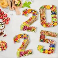 Number Candy Box Letter Snack Box Creative Fruit Platter Dim Sum Plate Paper Box For Birthday Anniversary Party Candy Container 1