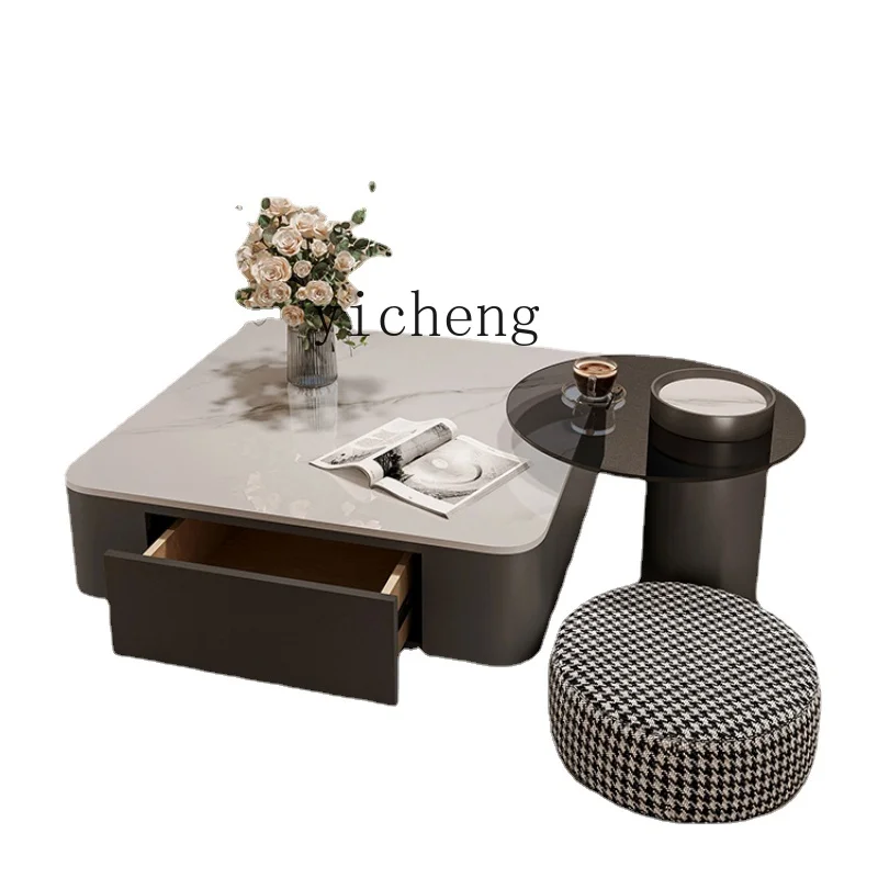 

Xl Light Luxury Stone Plate Coffee Table High-Grade Simple Marble Table Square