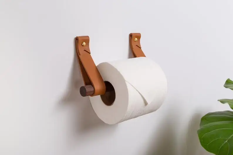 Porte-papier hygiénique en cuivre pur, porte-rouleau de papier peint, porte-serviettes  perforé nordique, accessoires de salle de bain, bois de cuisine - AliExpress