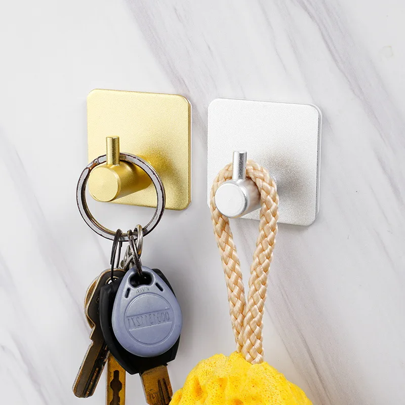 

1Pc Aluminum Alloy Self Adhesive Hook Home Kitchen Bathroom Wall Door Hook for Keys Umbrella Towel Clothes Holder Rack