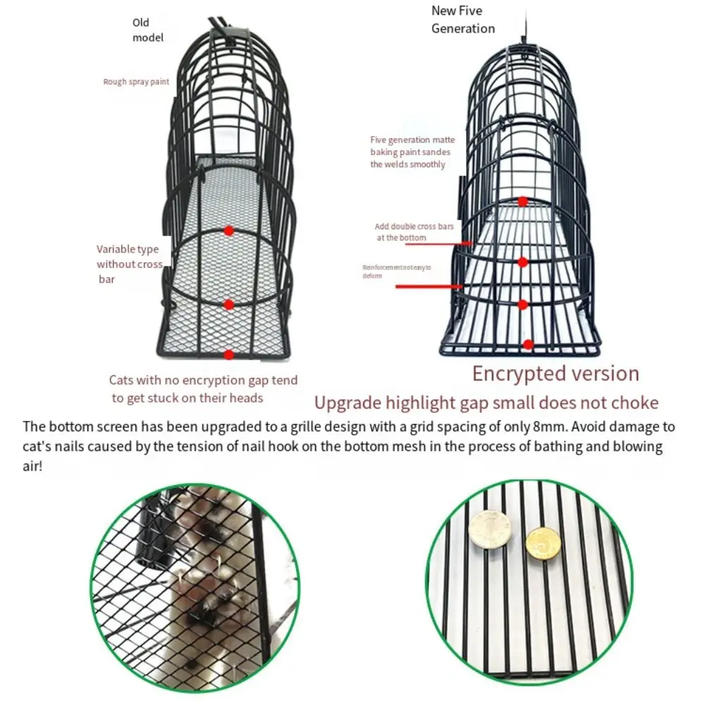 Anti Seizing Kitten Washing Bath Cage 2 Door Anti Biting Cat Bath Grooming Cage Portable Lightweight Cat Cage Carrier