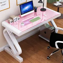 Table de bureau en verre trempé pour ordinateur portable, 120x60cm, Installation Simple, mobilier de maison pour étudiants 