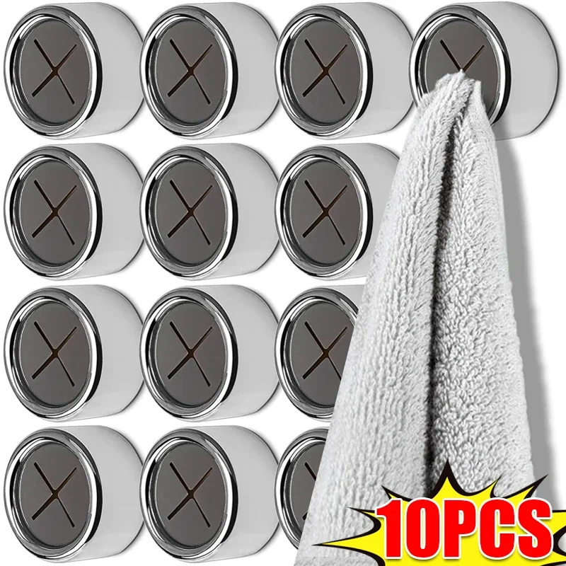 10/1PCS Towel Plug Holders Wall Mounted Bathroom Organizer Rack Self ...