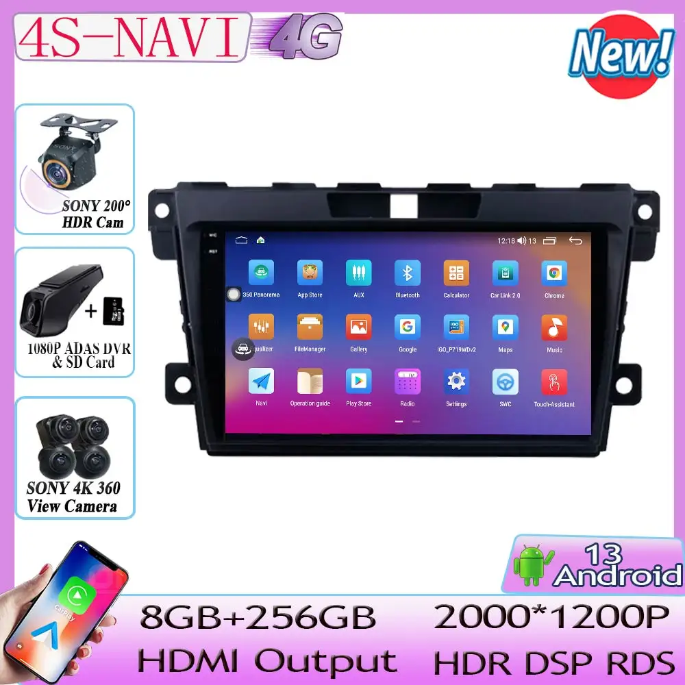 

7862 CPU Android 13 For MAZDA CX-7 cx7 2007 2008 2009 2010 2011-2014 Car Radio multimedia player navigation GPS No 2din DVD 5G