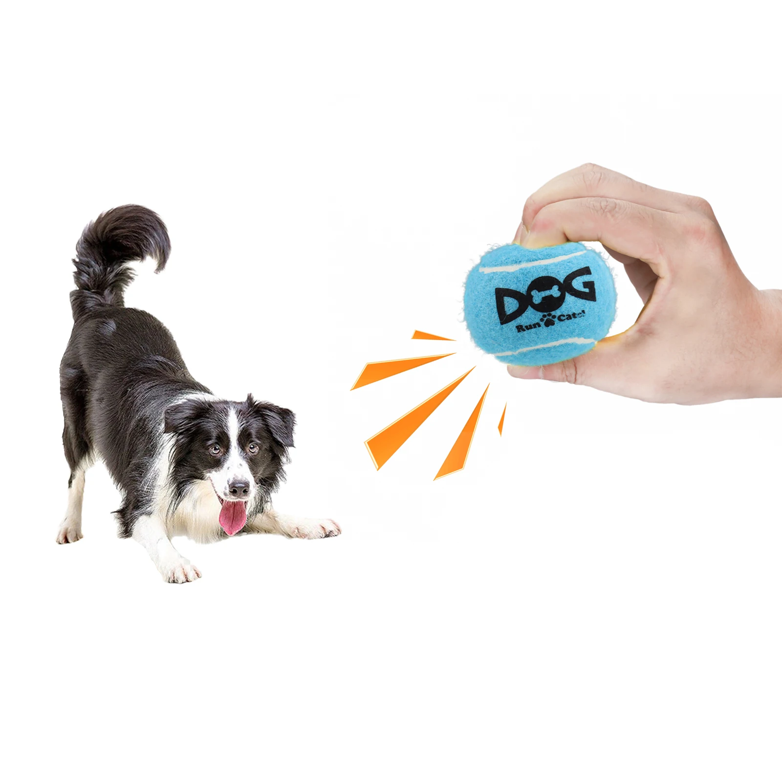 4Pcs Squeaky Tennis Balls for Dog Toy, 2.5'' Small or Medium Breed Dogs Durable Bouncy Dog Toy Balls with Mesh Bag Tennis