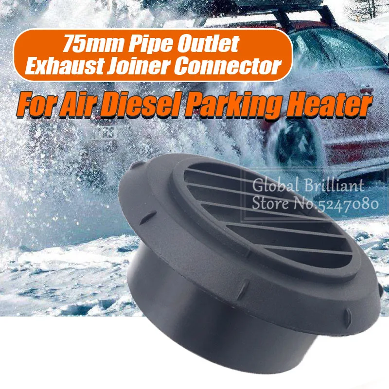 75Mm Round Car Heater Ducting Presa D'Aria Calda 360 Gradi Girevole Nero Per Auto Bus Rv Atv Webasto Truck Ricambi Auto