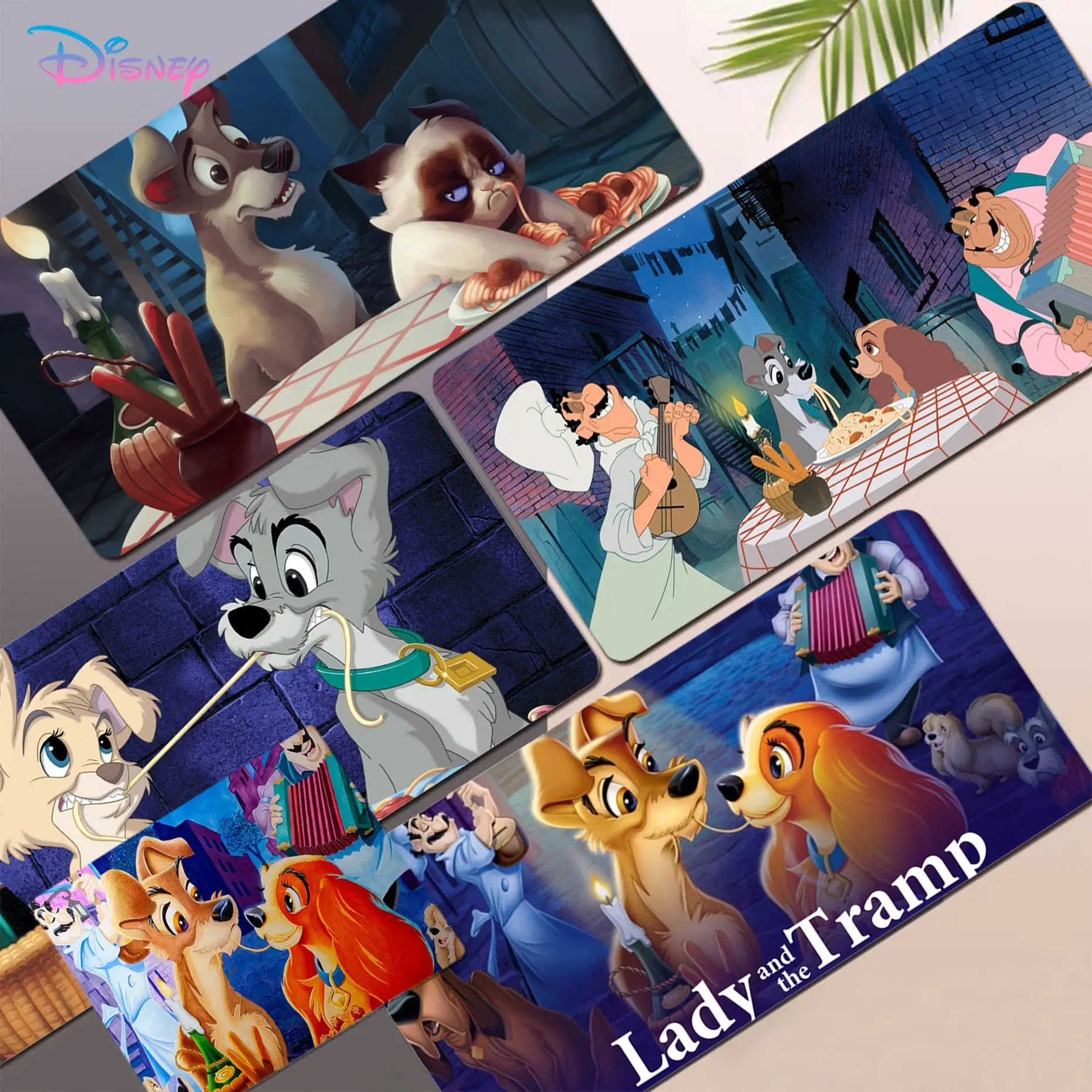 

Disney Vintage Cool Lady And The Tramp Mousepad New Gamer Speed Mice Retail Small Rubber Mousepad Size for Game Keyboard Pad