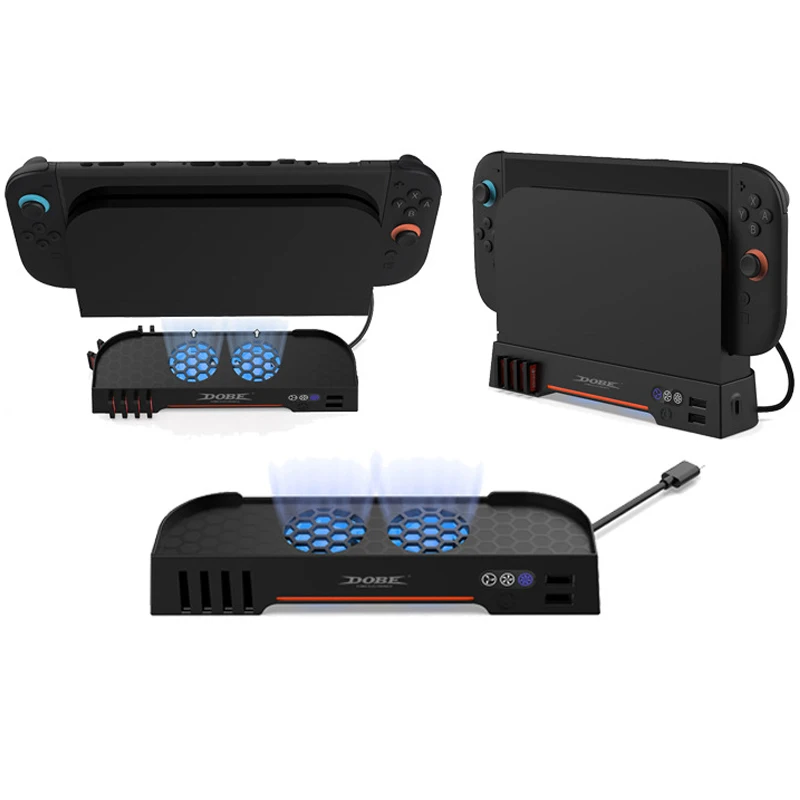 Nintendo Switch 2 Cooler NS 2 Dock için Soğutma Fanı Çift Yüksek Hızlı Fanlar, 3 Hız Ayarlı, 8 Oyun Kartı Yuvalı RGB Aydınlatma