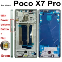 LCD Middle Frame Housing For Xiaomi Poco X7 X7Pro Middle Frame Holder Cover With Volume Power Key Replacement Repair Parts 3