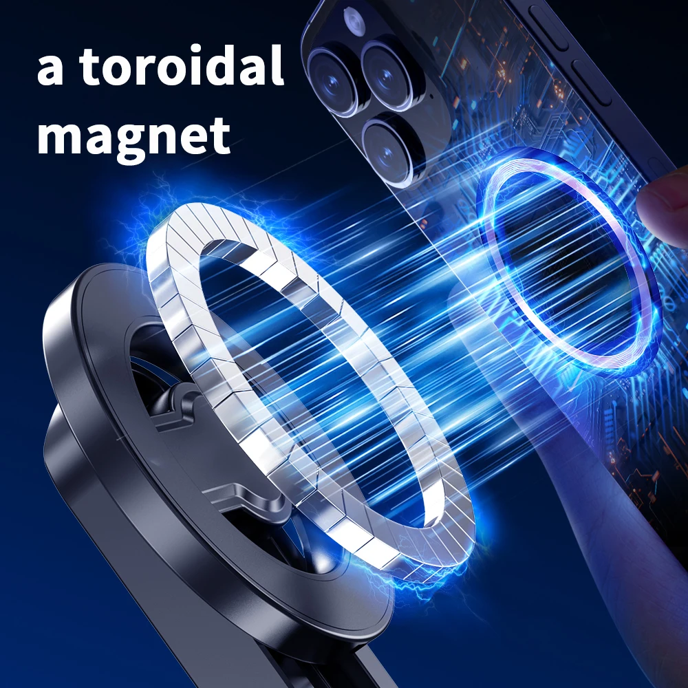 Magsafe Tripod Stand for iPhone Portable Pocket Size Selfie Stick Rechargeable Remote Metal Ring Compatible with Android