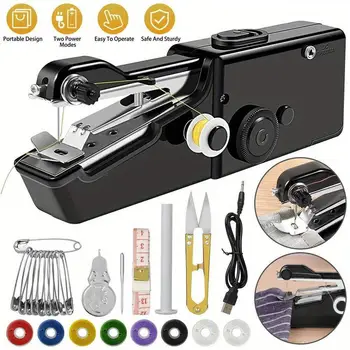 Mini Portable Handheld Sewing Machine USB Powered Wireless Operation With DIY Travel Accessories Durable Safe Quick Home Repairs