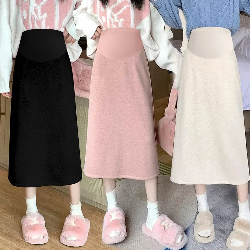 Maternity Skirt Split Design Autumn Collection Half-length Spring Summer Autumn Seasonal Women Pregnant Ladies A- Line Skirts