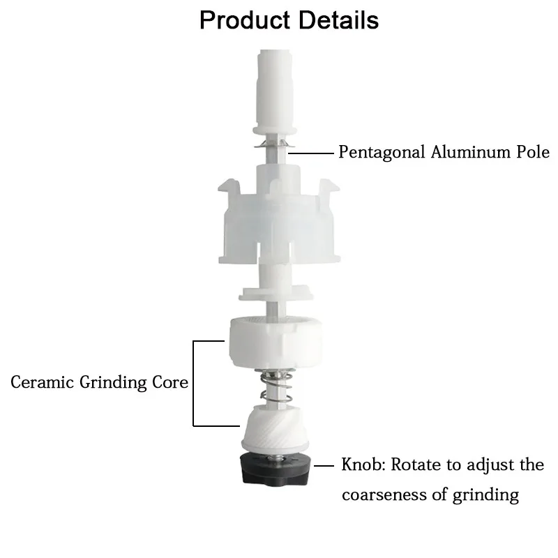 4-12 Inch Pepper Grinder Ceramic Grinding Core Adjustable Coarseness