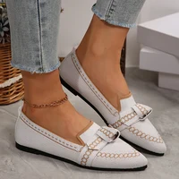 Rimocy Women Flats 2025 New Knitted Mesh Breathable Loafers Soft Comfort Pointed Toe Casual Shoes Trend Bow Decor Woman Shoes 1