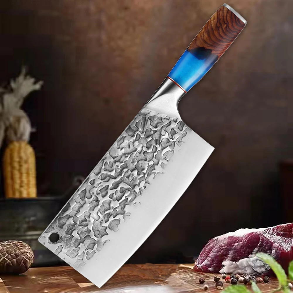 Кухонный нож мясника кованый кухонный китайский резец ручной работы из