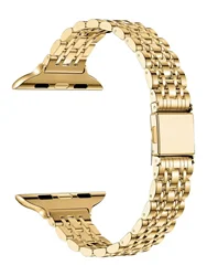 Elegant Stainless Steel Loop Bracelet - 42mm44mm45mm49mm (Gold)