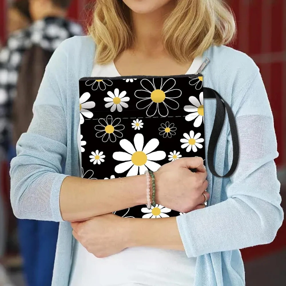 Book Protector Flower Book Covers Daisy Black Vintage Sleeve for Paperbacks
