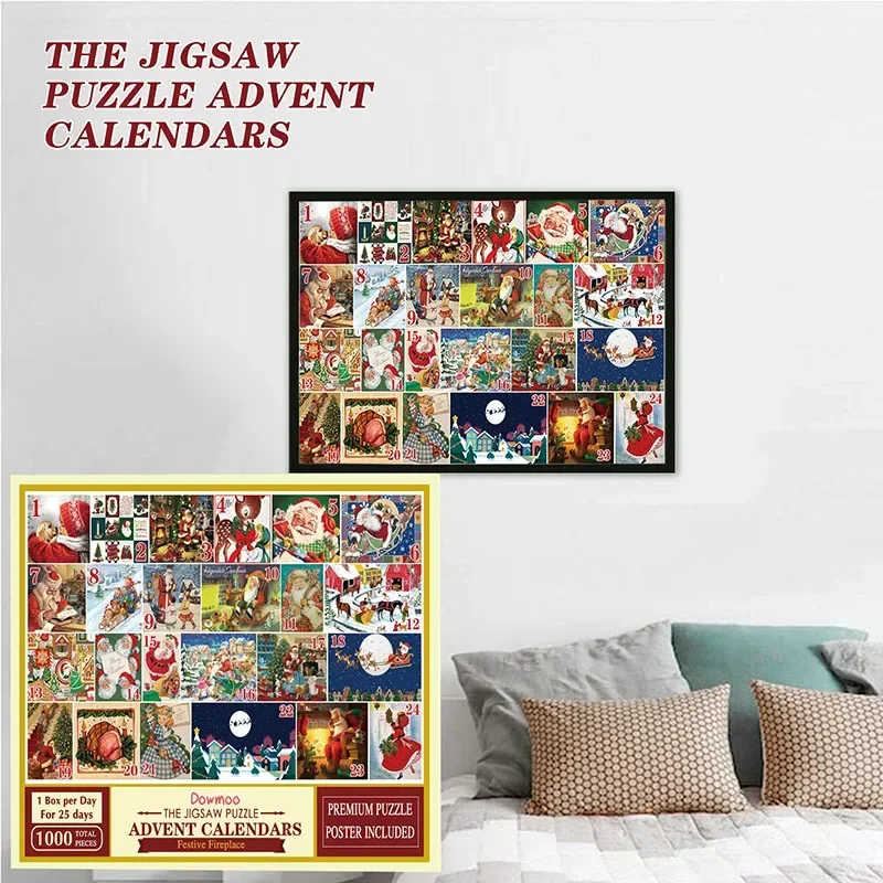 Christmas Jigsaw Puzzles Advent Calendar Surprise Countdown Theme Festival Advent Calendar Festival Party Favor For Gifts 2025