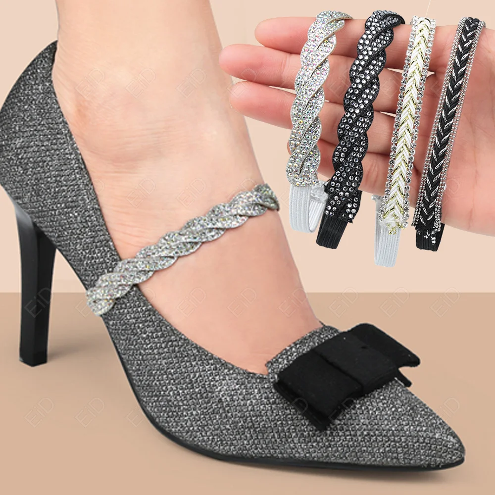 Eid 1 Paar High Heels glänzende Bündel Schnürsenkel halten lose Anti-Rutsch-Träger Frauen Damen Spitze Schuhe Band Schuh zubehör Großhandel – Detail 4