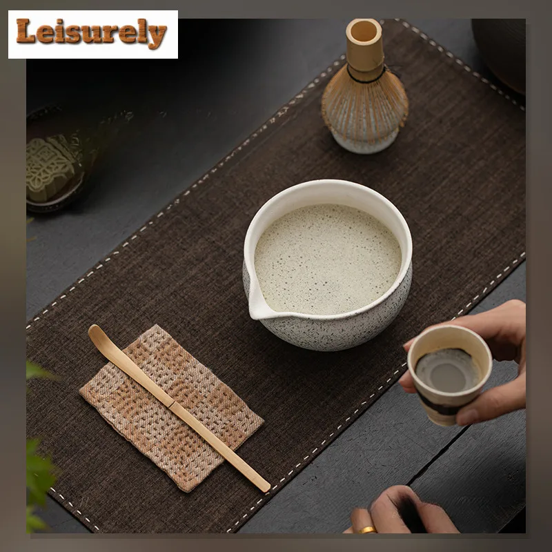 Japanese Sesame Polka Dot Ceramic Matcha Bowl Tea Stew Stand Tea Tool Tea Brush Holder Stirring Tea Hundred Opera Matcha Tray