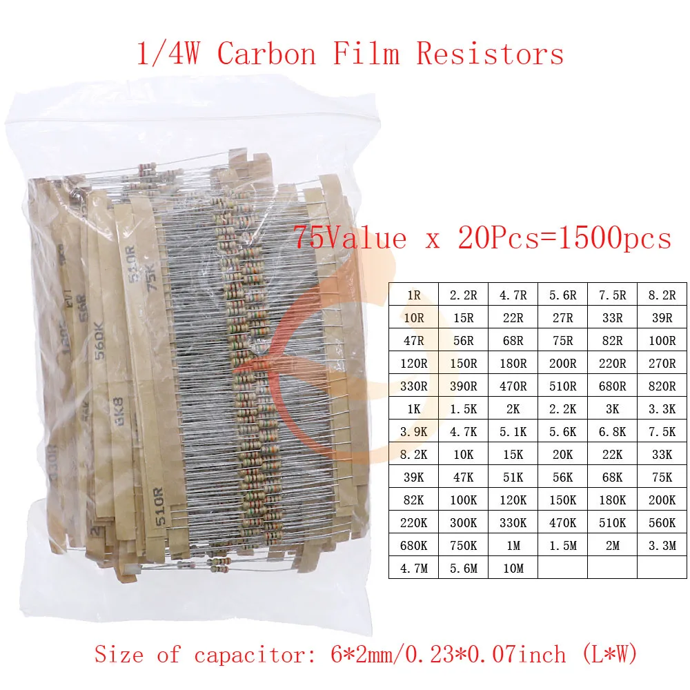 0.25W x 1500pcs