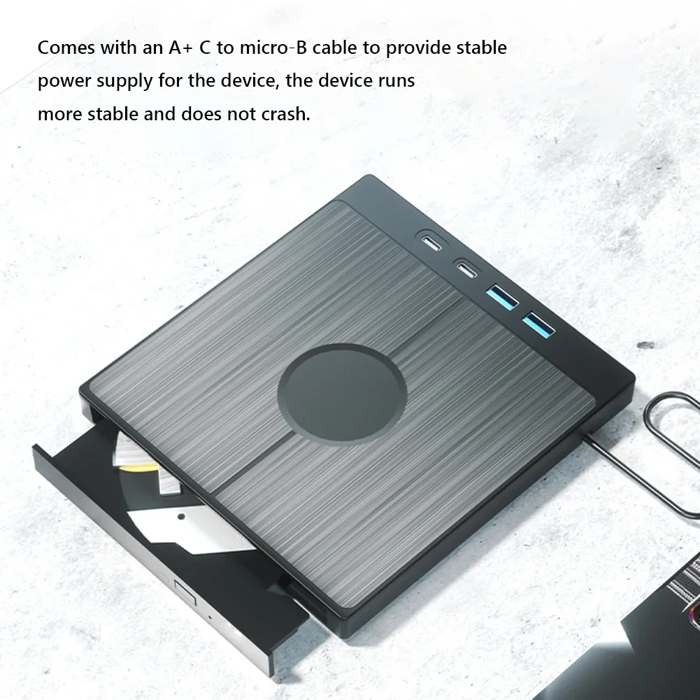 노트북 PC용 외부 CD/DVD 드라이브, USB 3.0 DVD 플레이어, 2 USB/C타입 포트, 1 TF/SD 카드 슬롯, CD/DVD 버너, 7 in 1