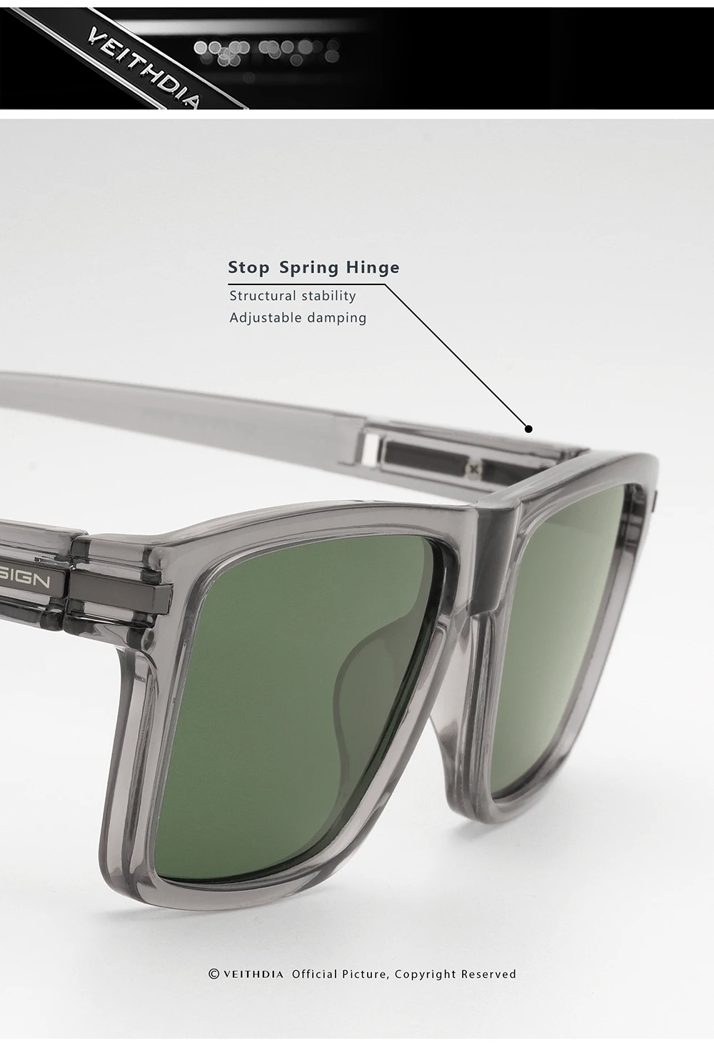 VEITHDIA Herren-Fahrradsonnenbrille, Sport-Kletterbrille, Laufbrille, Damenmode, UV400-Schutz, Schutzbrille QXH7918 – Detail 8