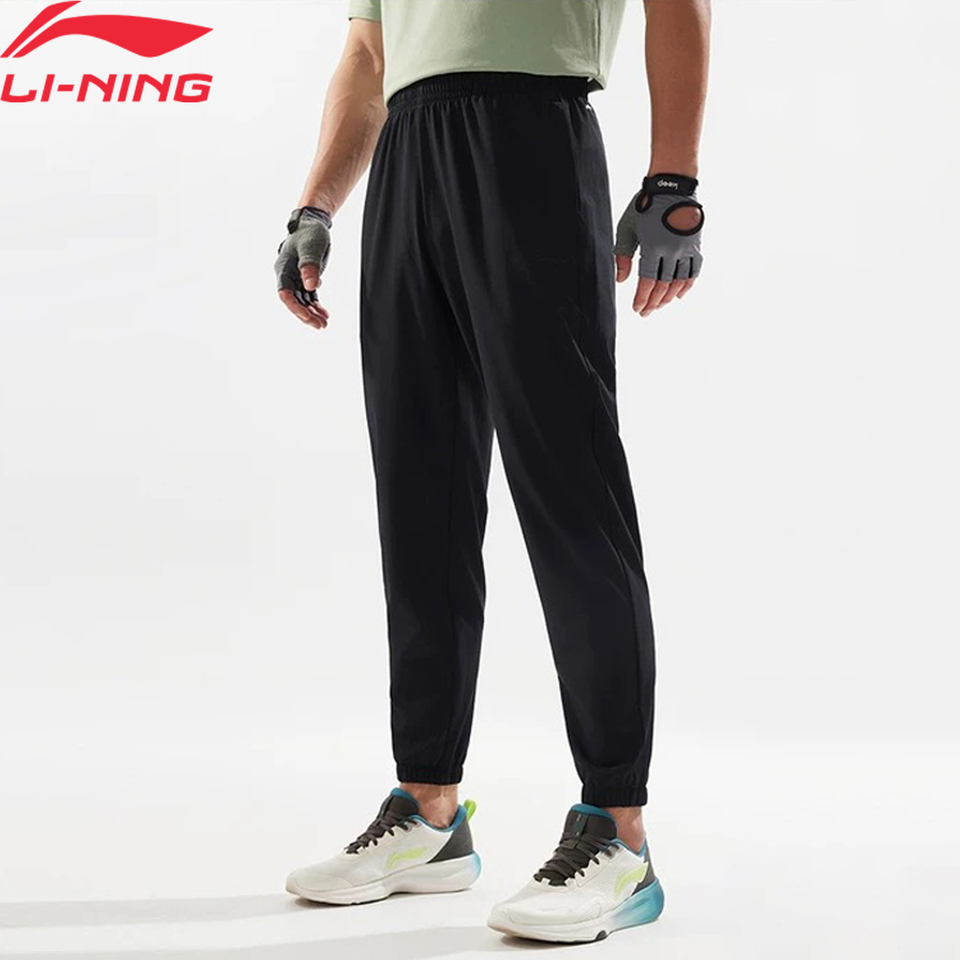 Li-Ning Men GYM Training Pants AT DRY ULTRA Breathable 86%Polyeser 14%Spandex LiNing Comfort Sports Trousers AYKV135