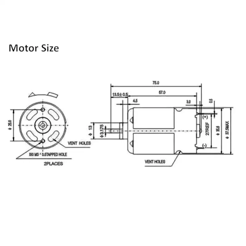 RS550 DC Motor 10.8-25V No Tooth Electric Motor Tools for Replacement Electric Drill Driver Cordless Screwdriver Accessory
